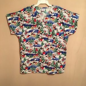 Medical/Dental Christmas scrub top.